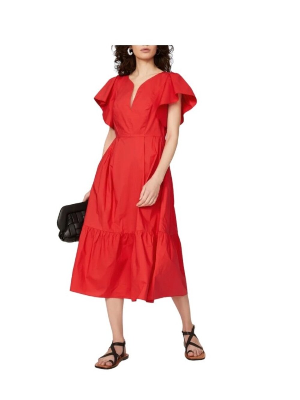 Marissa Webb Prairie Tiered Maxi Dress Coral Size 14 Boho Vacation Cottagecore